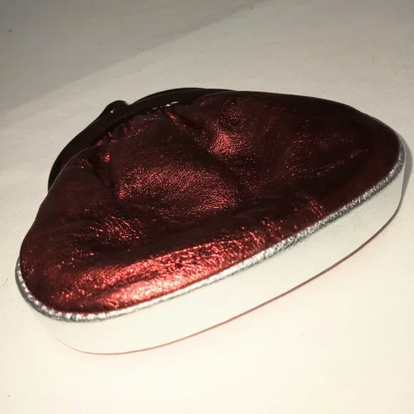 NARIVA VINTAGE RED/SILVER CLUTCH COIN PURSE BRITISH BRAND WOMEN OS - Picture 5 of 9